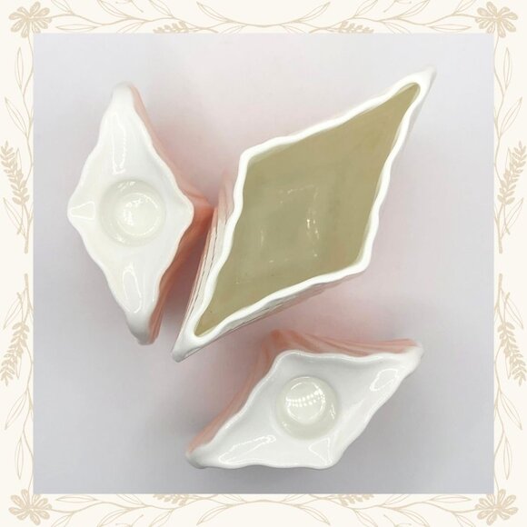 Villeroy & Boch Ocean Coral Clam Shell Vase and Matching Candlesticks - Picture 2 of 3